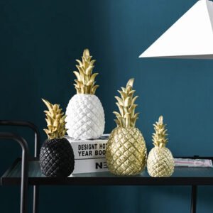 Gold Pineapple Resin Decor Accent