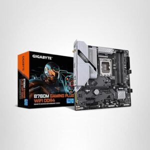 GIGABYTE B760M Gaming Plus WiFi DDR4 LGA 1700 Intel B760 M-ATX Motherboard with DDR4, 2* M.2, PCIe 4.0, Front USB 3.2 Gen 1 Type-C, WiFi 6 GbE LAN, Q-Flash Plus, PCIe EZ-Latch