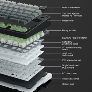 AULA F75 Pro Wireless Mechanical Keyboard,75% Hot Swappable Custom Keyboard with Knob,RGB Backlit,Pre-lubed Reaper Switches,Side Printed PBT Keycaps,2.4GHz/USB-C/BT5.0 Mechanical Gaming Keyboards