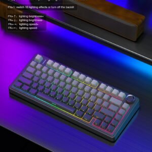AULA F75 Pro Wireless Mechanical Keyboard,75% Hot Swappable Custom Keyboard with Knob,RGB Backlit,Pre-lubed Reaper Switches,Side Printed PBT Keycaps,2.4GHz/USB-C/BT5.0 Mechanical Gaming Keyboards