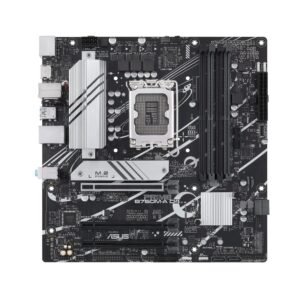 ASUS Prime B760M-A D4-CSM Intel B760 (LGA 1700) mATX Commercial CSM Motherboard, PCIe 4.0, DDR4, 2X M.2, 2.5Gb LAN, DP, 2X HDMI, SATA 6 Gbps, USB Type-C, Aura Sync, ASUS Control Center Express
