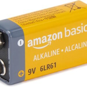 Amazon Basics 12-Pack 9V Long-Lasting Alkaline Batteries, 5-Year Shelf Life - For Smoke Detector, Electronics & Audio