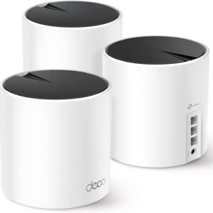TP-Link Deco X55 AX3000 WiFi 6 Mesh System - Covers up to 6500 Sq.Ft, Replaces Wireless Router and Extender, 3 Gigabit Ports per Unit, Supports Ethernet Backhaul, Deco X55(3-Pack)