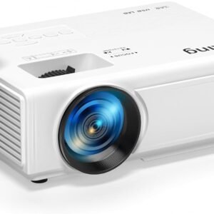 AuKing Projector, 2025 Upgraded Mini Projector, Full HD 1080P Home Theater Video Projector, Compatible with HDMI/USB/AV/Smartphone/TV Box/Laptop