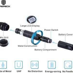 PRORECK MX66 6-Channel UHF Wireless Microphone System with 6 Hand-held Microphones Karaoke Machine for Party/Wedding/Church/Conference/Speech