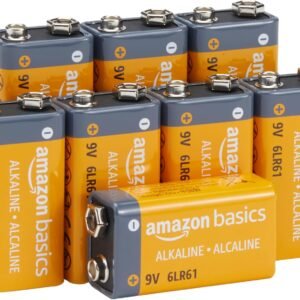 Amazon Basics 24-Pack 9V Alkaline Batteries for Smoke Detector, Electronics & Audio, 5-Year Shelf Life