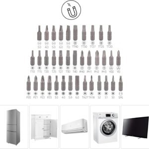 Amazon Basics Magnetic Ratcheting Wrench and Electronics Precision Screwdriver Tool Set, 73-Piece, with Carry Case for Household Repair, Small Jobs, Eyeglasses, Black/Red/Silver