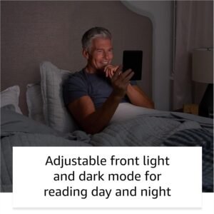 Amazon Kindle – The lightest and most compact Kindle, with extended battery life, adjustable front light, and 16 GB storage – Denim
