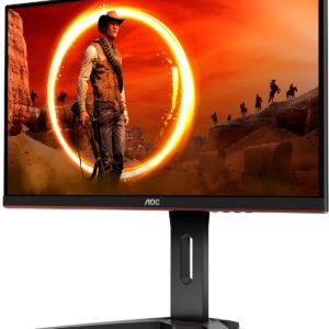 AOC C24G1 24" Curved Frameless Gaming Monitor, FHD 1080p, 1500R VA panel, 1ms 144Hz, FreeSync, Height adjustable, VESA, 3-Year Zero Dead Pixels Black