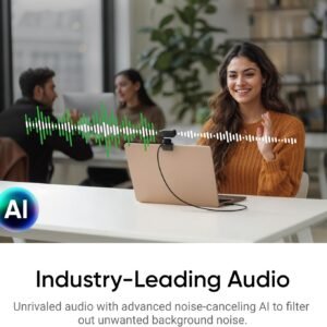 Insta360 Link 2 - PTZ 4K Webcam for PC/Mac, 1/2" Sensor, AI Tracking, HDR, AI Noise-Canceling Mic, Gesture Control for Streaming, Video Calls, Gaming, Works with Zoom, Teams, Twitch & More