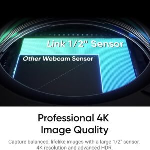 Insta360 Link 2 - PTZ 4K Webcam for PC/Mac, 1/2" Sensor, AI Tracking, HDR, AI Noise-Canceling Mic, Gesture Control for Streaming, Video Calls, Gaming, Works with Zoom, Teams, Twitch & More