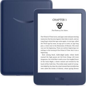 Amazon Kindle – The lightest and most compact Kindle, with extended battery life, adjustable front light, and 16 GB storage – Denim