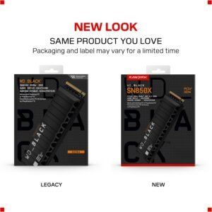 WD_BLACK SN850X 1TB NVMe SSD with Heatsink - M.2 2280, Up to 7,300 MB/s Read speeds, Up to 6,300 MB/s write speeds, Gaming Expansion, High Performance Internal Solid State Drive - WDS100T2XHE