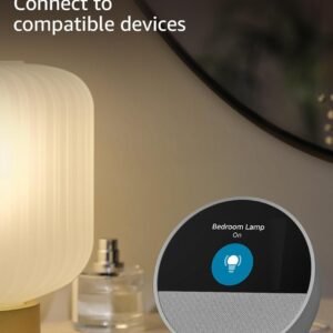 Amazon Echo Spot (newest model), Great for nightstands, offices and kitchens, Smart alarm clock, Designed for Alexa+, Glacier White