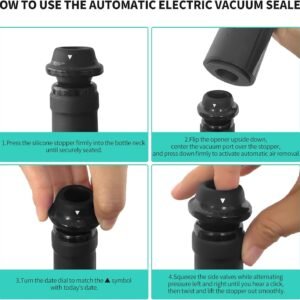 CIRCLE JOY Rechargeable Wine Opener Electric Wine Bottle Opener 7-in-1 Wine Gift Set with Electric Vacuum Pump, Charging Station, Foil Cutter, Wine Aerator Pourer and 2 Wine Stoppers