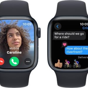 Apple Watch Series 9 [GPS 41mm] Smartwatch with Midnight Aluminum Case with Midnight Sport Band S/M. Fitness Tracker, ECG Apps, Always-On Retina Display, Water Resistant