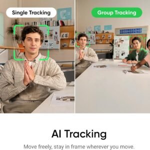 Insta360 Link 2 - PTZ 4K Webcam for PC/Mac, 1/2" Sensor, AI Tracking, HDR, AI Noise-Canceling Mic, Gesture Control for Streaming, Video Calls, Gaming, Works with Zoom, Teams, Twitch & More