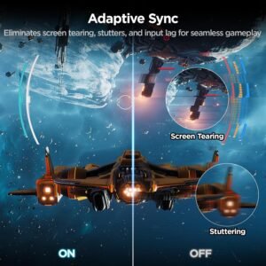 KOORUI 27 Inch Curved Gaming Monitor, Full HD 1080p 1500R 180Hz Computer Monitor, 99% sRGB, Adaptive Sync, Display Port 1.2x1 & HDMI 2.0x2, Eye Care, VESA Compatible, Black 27E6CA