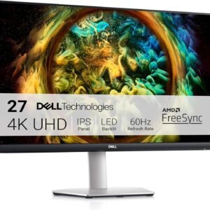 Dell S2721QS Monitor 27 Inch, 4K UHD (3840 x 2160) IPS Display, Ultra-Thin Bezel, AMD FreeSync, HDMI, DisplayPort, VESA Certified - Silver