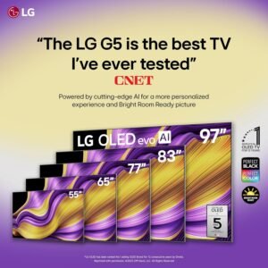 LG 55-Inch Class OLED evo AI Super Upscaling 4K G5 Series Smart TV w/Dolby Atmos & Vision, HDR10, Filmmaker Mode, Wow Orchestra, Alexa Built-in (OLED55G5WUA, 2025)